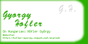 gyorgy hofler business card