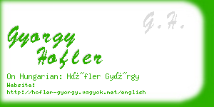 gyorgy hofler business card